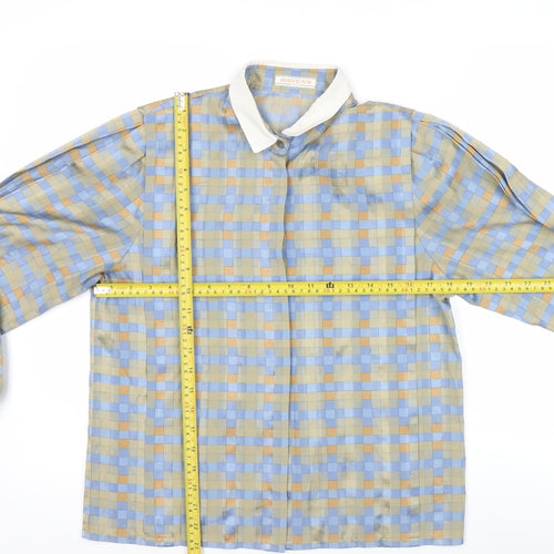 Ravens Women Multicoloured Check Long Sleeve Collared Button-Up Shirt Size 12