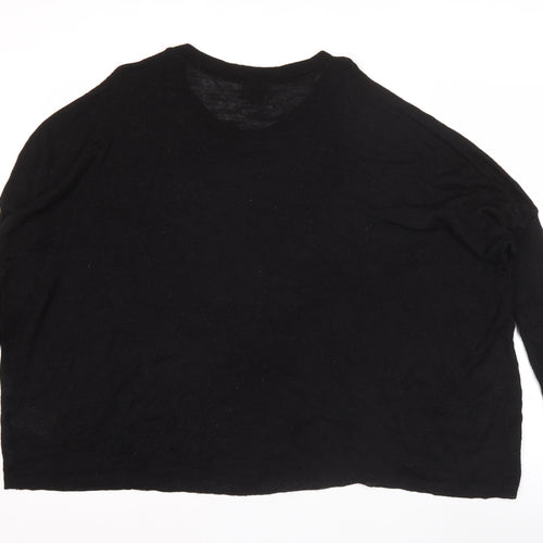 Ribbon Women's Black Acrylic Sequin Pullover Jumper Size 14