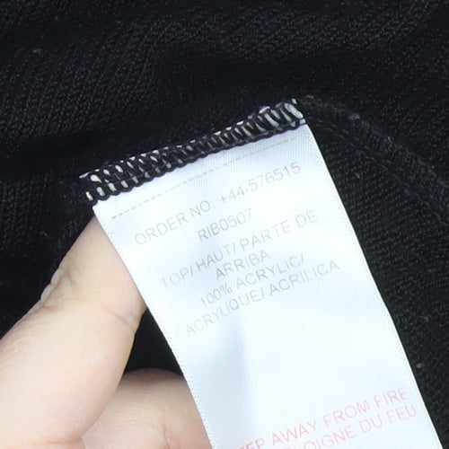 Ribbon Women's Black Acrylic Sequin Pullover Jumper Size 14