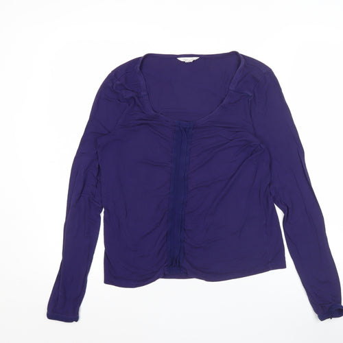 White Stuff Womens Purple Size 10 Long Sleeve Jersey Blouse