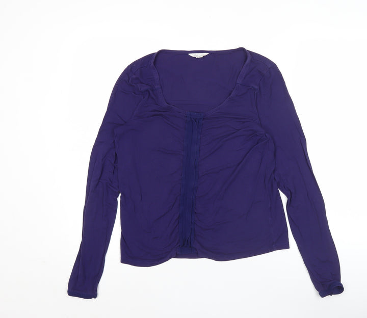 White Stuff Womens Purple Size 10 Long Sleeve Jersey Blouse