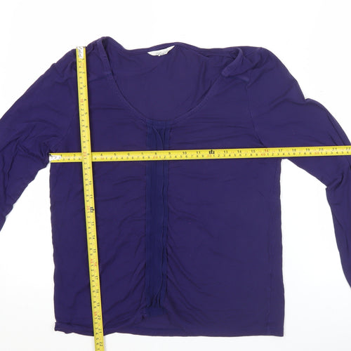 White Stuff Womens Purple Size 10 Long Sleeve Jersey Blouse