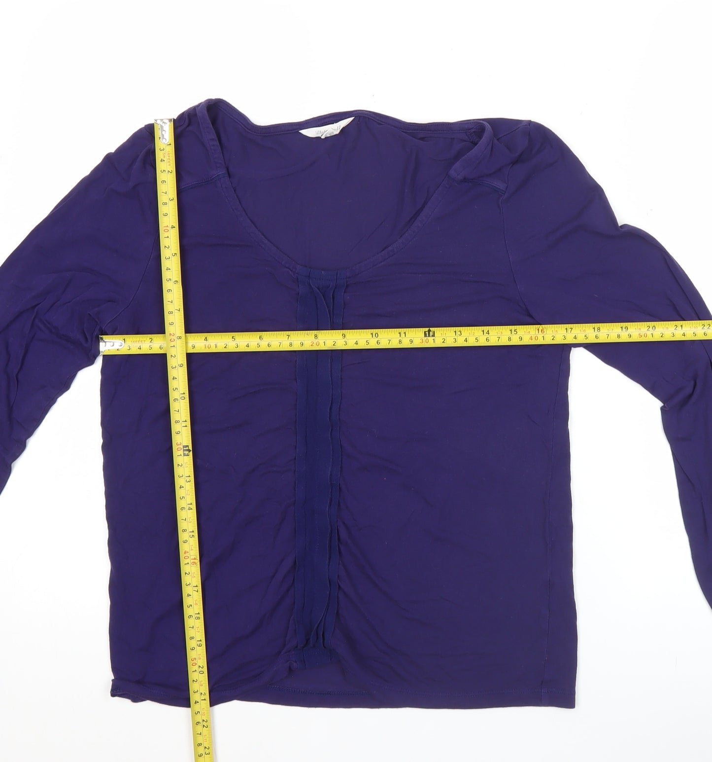 White Stuff Womens Purple Size 10 Long Sleeve Jersey Blouse