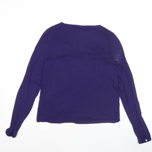 White Stuff Womens Purple Size 10 Long Sleeve Jersey Blouse