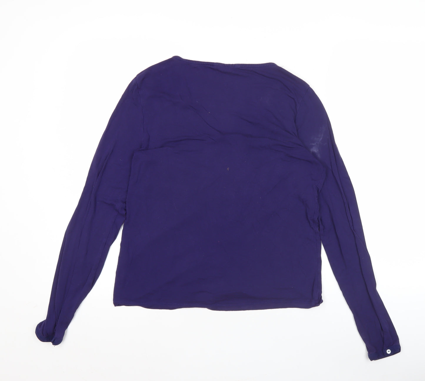 White Stuff Womens Purple Size 10 Long Sleeve Jersey Blouse