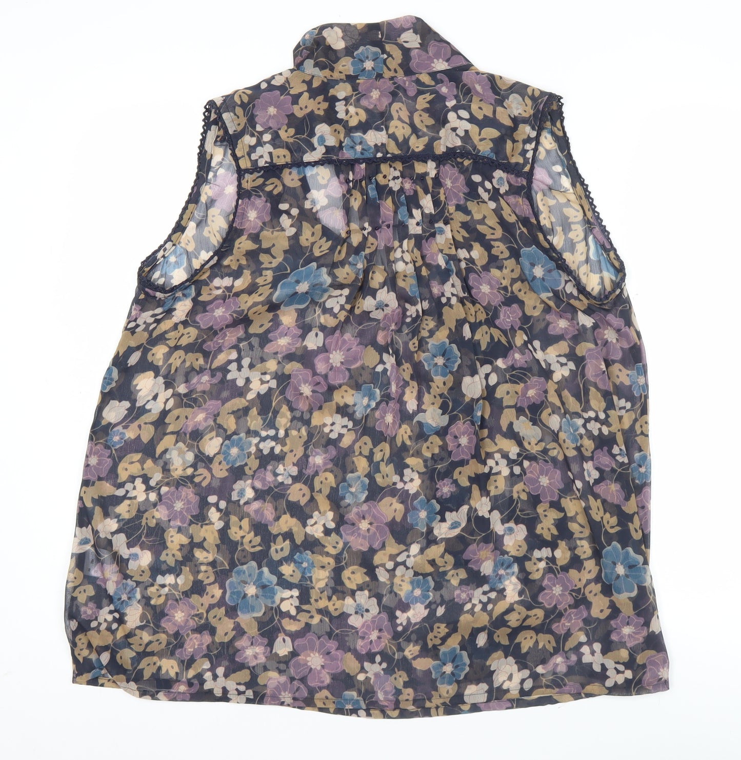 Next Women’s Multicoloured Floral Chiffon Sleeveless Tunic Blouse Size 14