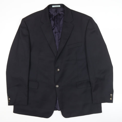 Osborne Men's Blue Wool 46R Classic Two-Button Blazer