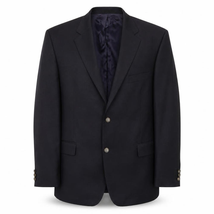 Osborne Men's Blue Wool 46R Classic Two-Button Blazer