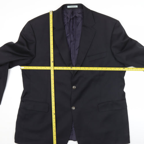 Osborne Men's Blue Wool 46R Classic Two-Button Blazer