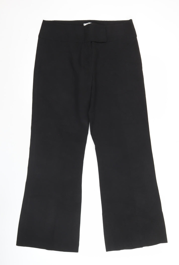 Quiz Women’s Black Straight Leg Trousers Size 12 Polyester Workwear