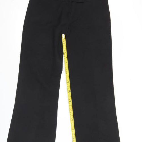 Quiz Women’s Black Straight Leg Trousers Size 12 Polyester Workwear
