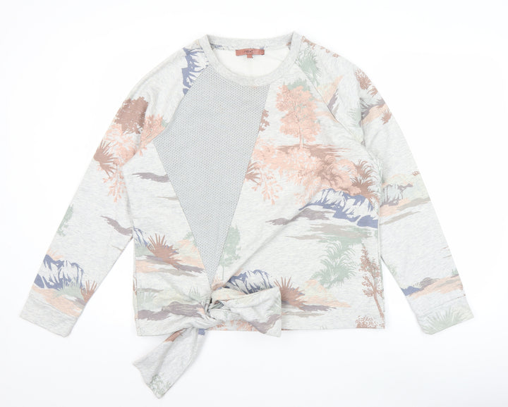 Next Womens Grey Floral Tie Pullover Sweatshirt Size 16
