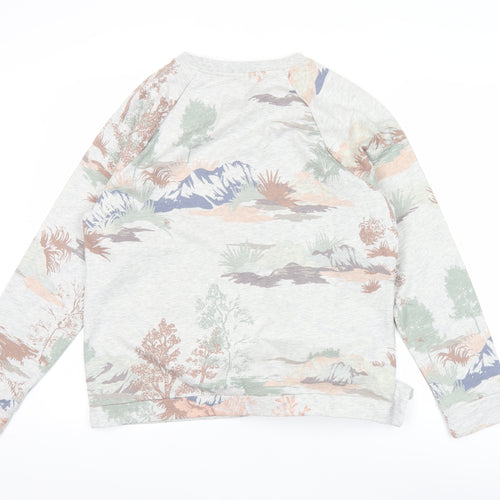 Next Womens Grey Floral Tie Pullover Sweatshirt Size 16