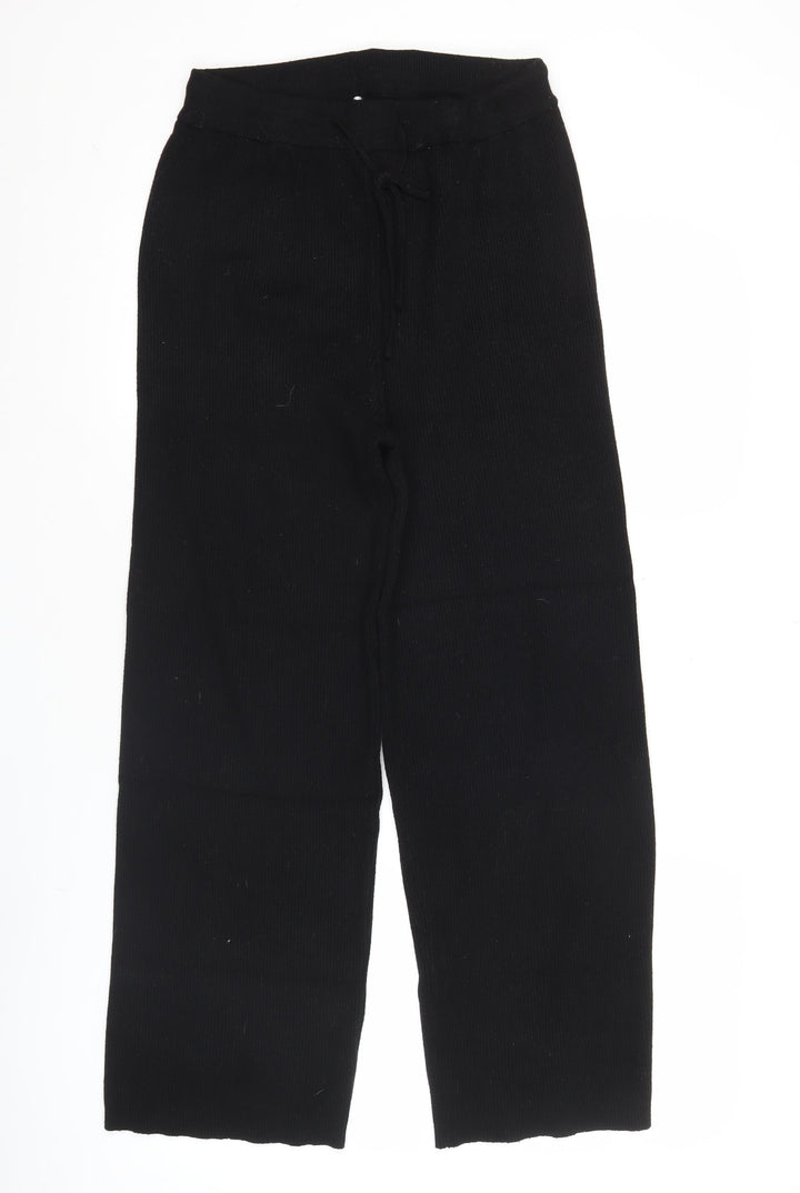 Accessorize Women’s Black Knit Drawstring Sweatpants UK 12-14