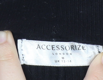 Accessorize Women’s Black Knit Drawstring Sweatpants UK 12-14