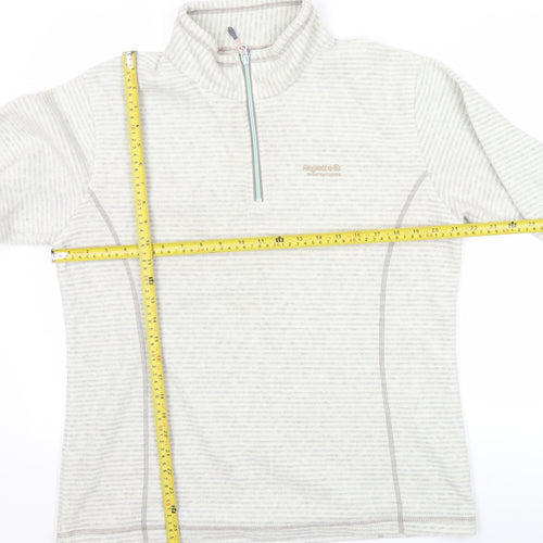 Regatta Womens Beige 1/4 Zip Striped Fleece Sweatshirt UK 14