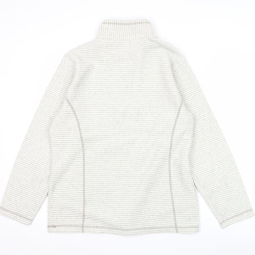 Regatta Womens Beige 1/4 Zip Striped Fleece Sweatshirt UK 14