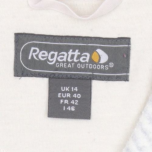 Regatta Womens Beige 1/4 Zip Striped Fleece Sweatshirt UK 14