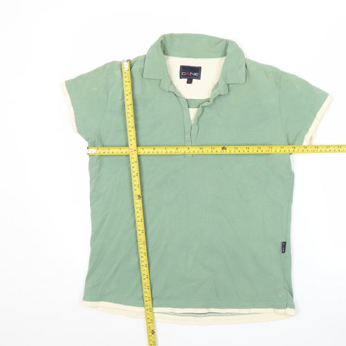 Cane Women’s Green Cotton Collared Polo Shirt Size 12