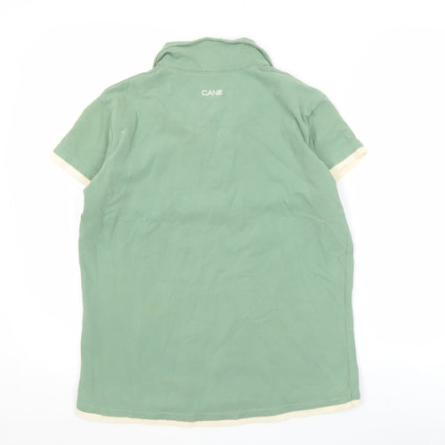 Cane Women’s Green Cotton Collared Polo Shirt Size 12