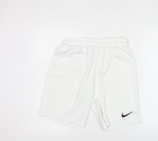 Nike Mens White Dri-FIT Athletic Shorts L Polyester Lightweight