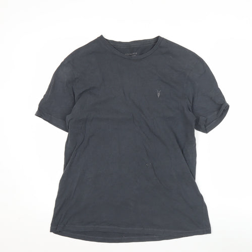 AllSaints Men’s Black Crew Neck Cotton Jersey T-Shirt Size L