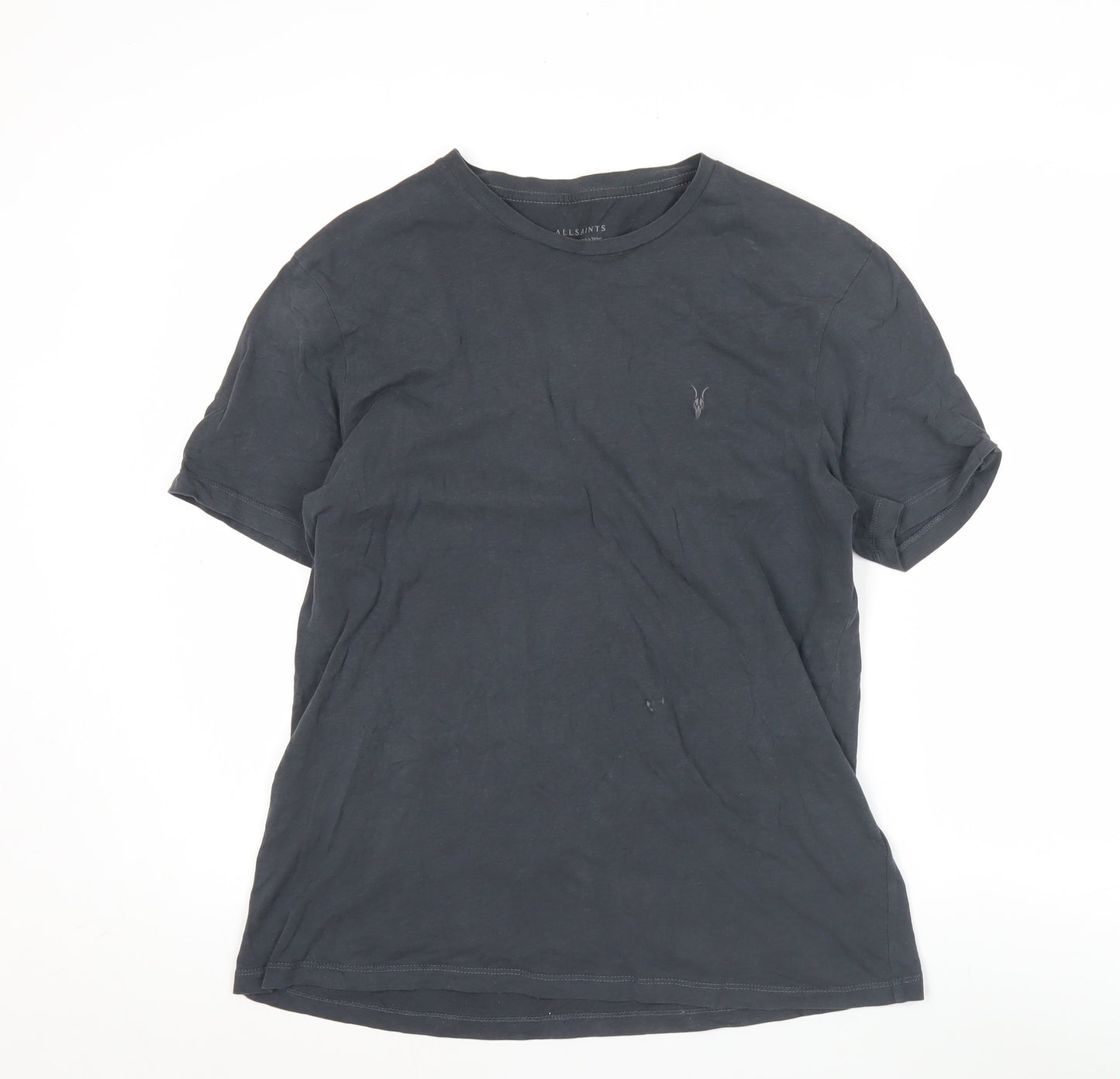 AllSaints Men’s Black Crew Neck Cotton Jersey T-Shirt Size L
