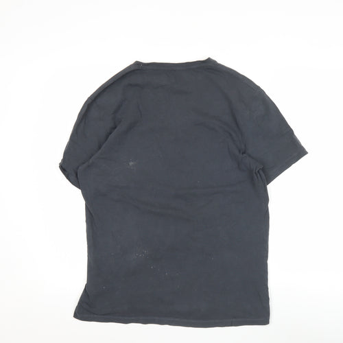 AllSaints Men’s Black Crew Neck Cotton Jersey T-Shirt Size L
