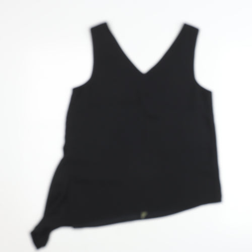Warehouse Women's Black Floral V-Neck Sleeveless Camisole Top Size 10