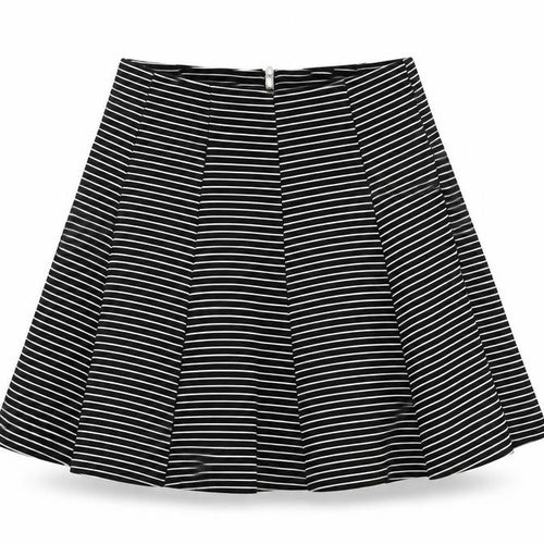 Topshop Petite Black White Striped A-Line Skirt Women’s UK 10