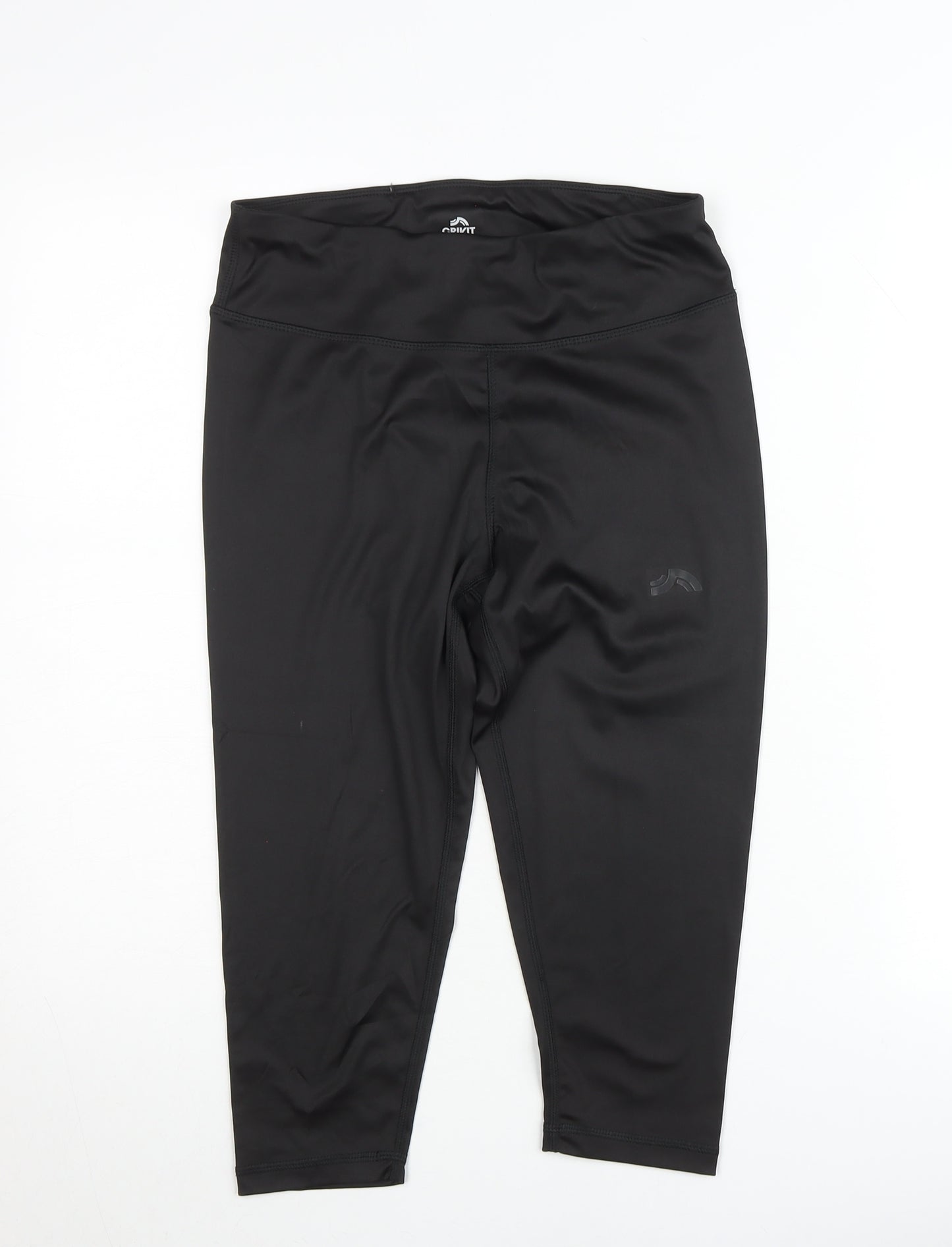 Crivit Women Black Ankle Leggings Size 12-14 Stretch Activewear