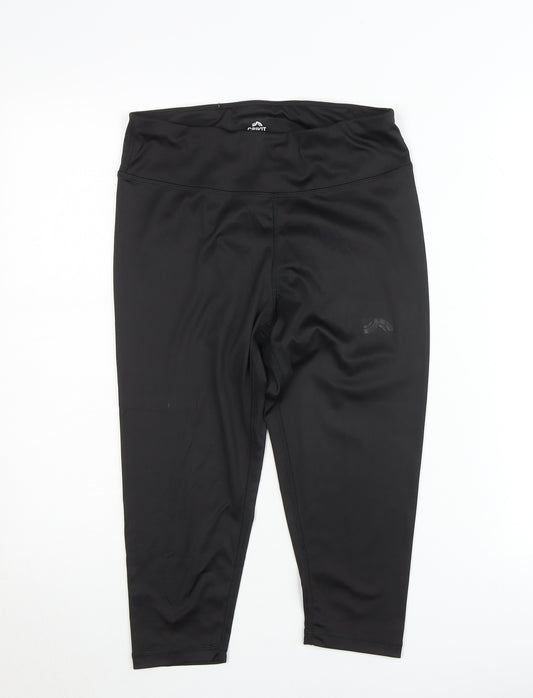 Crivit Women Black Ankle Leggings Size 12-14 Stretch Activewear