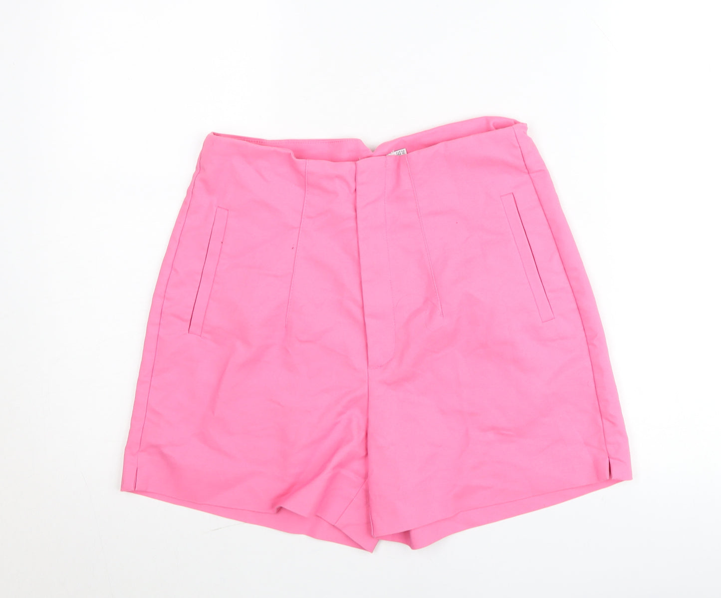 Stradivarius Women Pink Chino Shorts Size 14 High Waist