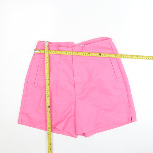 Stradivarius Women Pink Chino Shorts Size 14 High Waist
