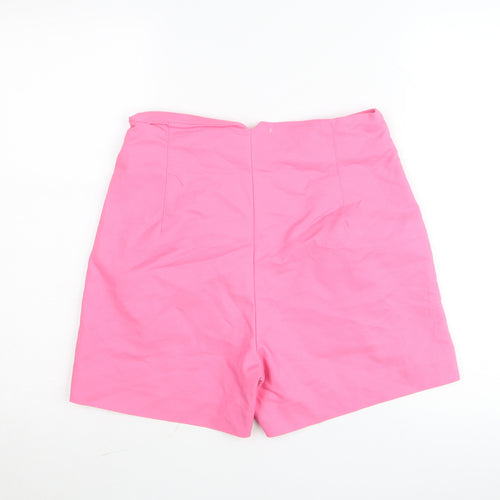 Stradivarius Women Pink Chino Shorts Size 14 High Waist