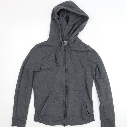 Adidas Womens Grey Full Zip Hooded Basic Jacket Size 12-14