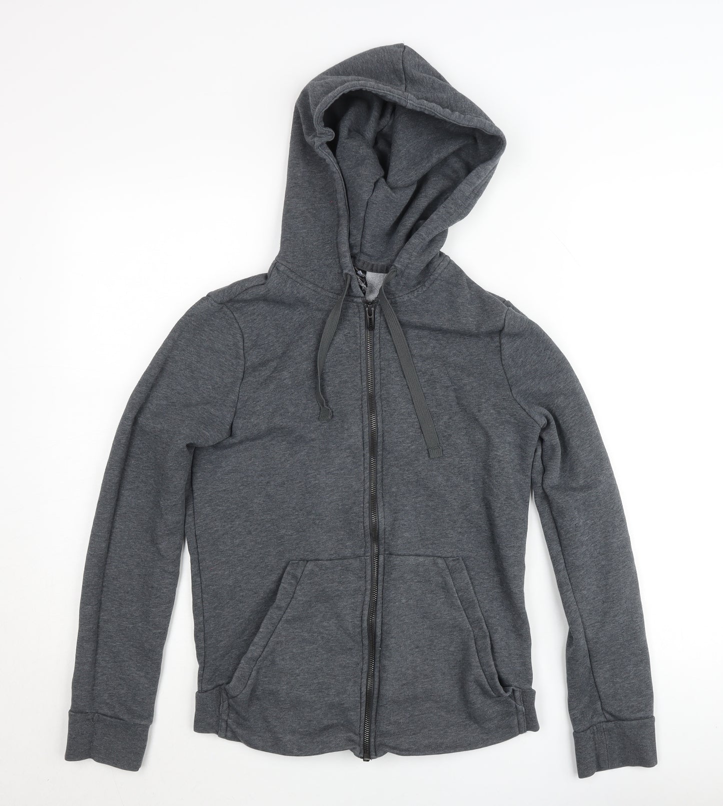 Adidas Womens Grey Full Zip Hooded Basic Jacket Size 12-14