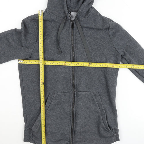 Adidas Womens Grey Full Zip Hooded Basic Jacket Size 12-14
