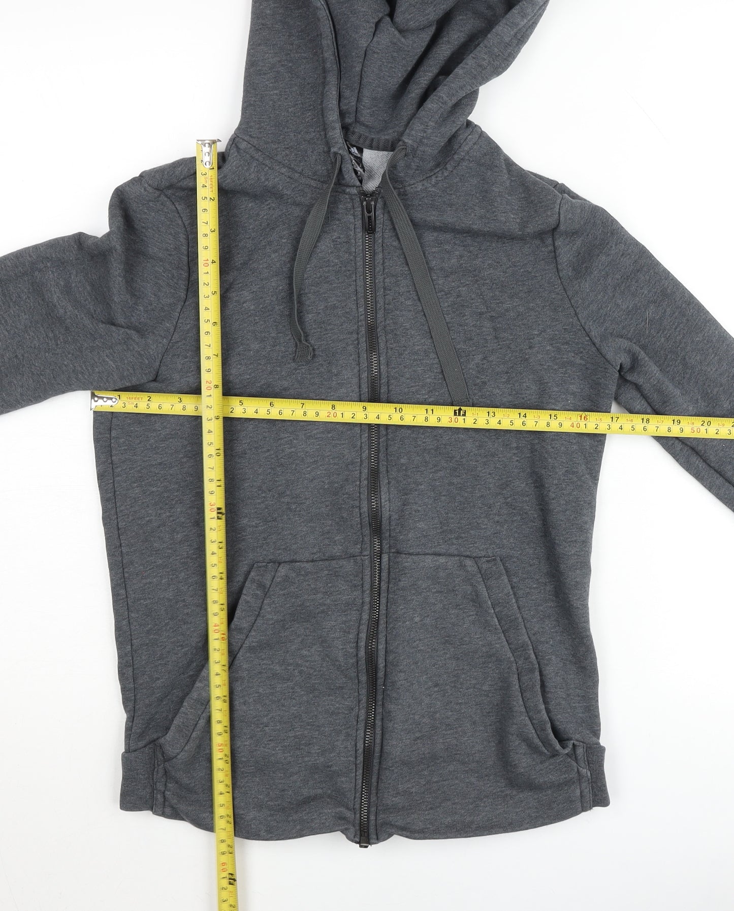 Adidas Womens Grey Full Zip Hooded Basic Jacket Size 12-14