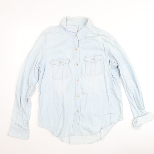 Universal Thread Women's Blue Denim Button-Up Shirt Size M