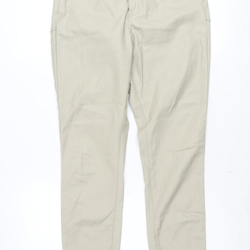 PrettyLittleThing Women Beige Chino Trousers Size 12 Regular Viscose Blend