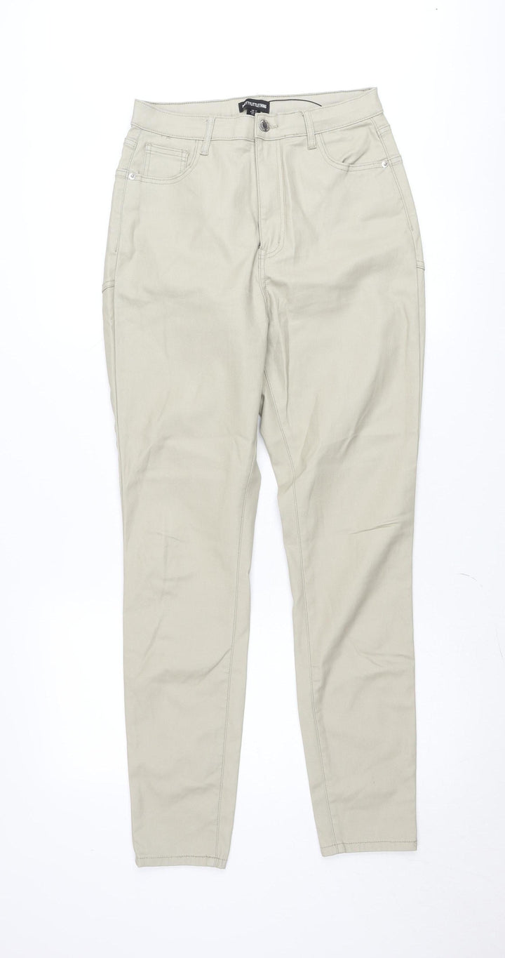 PrettyLittleThing Women Beige Chino Trousers Size 12 Regular Viscose Blend