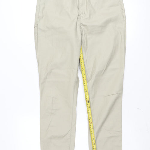 PrettyLittleThing Women Beige Chino Trousers Size 12 Regular Viscose Blend