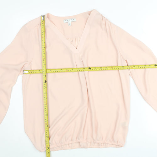 Chaus Women Pink Long Sleeve V-Neck Tunic Blouse Size M