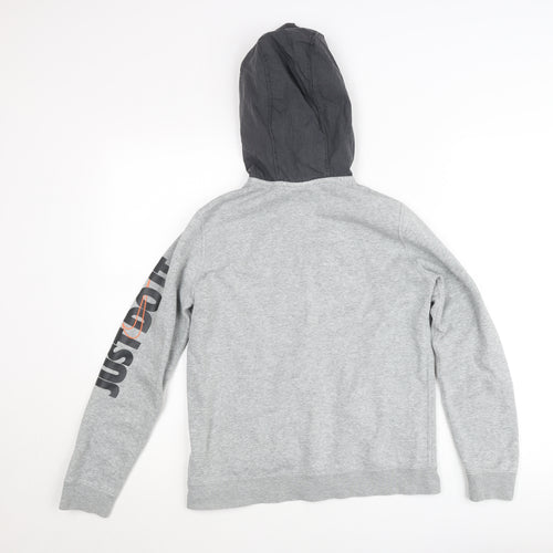 Nike Boys Grey Colourblock Full Zip Hooded Track Jacket 12-13 Years