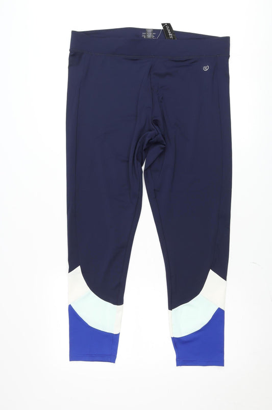 Dunnes Stores Women’s Blue Colourblock XL Performance Sports Leggings