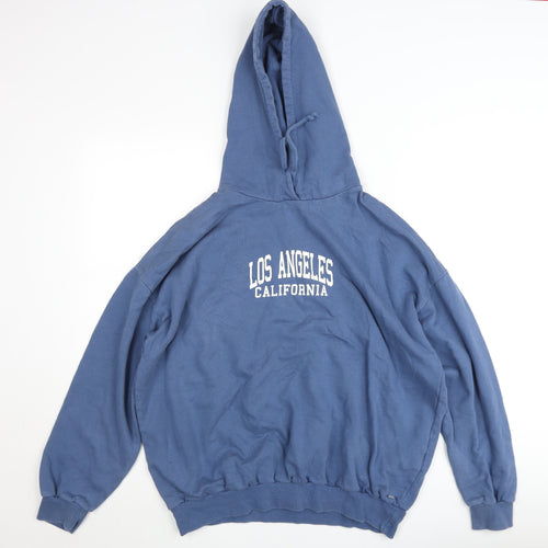 Pull&Bear Teens Blue Los Angeles Pullover Hoodie Size L