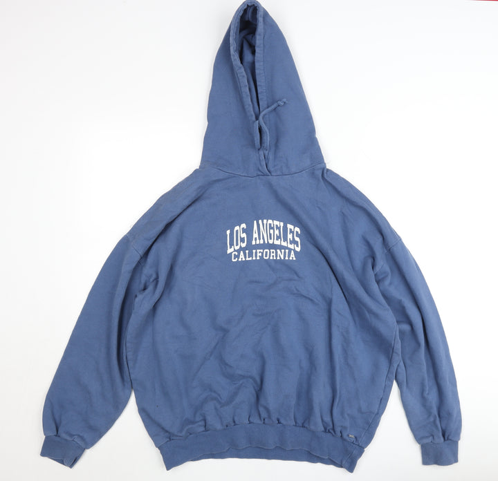 Pull&Bear Teens Blue Los Angeles Pullover Hoodie Size L