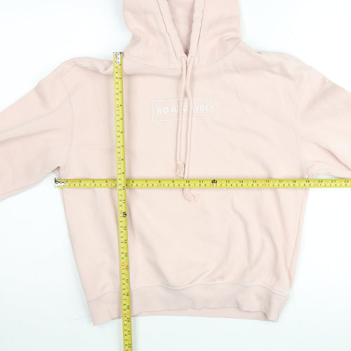 H&M Divided Women's Pink Cotton Blend Pullover Hoodie Size S