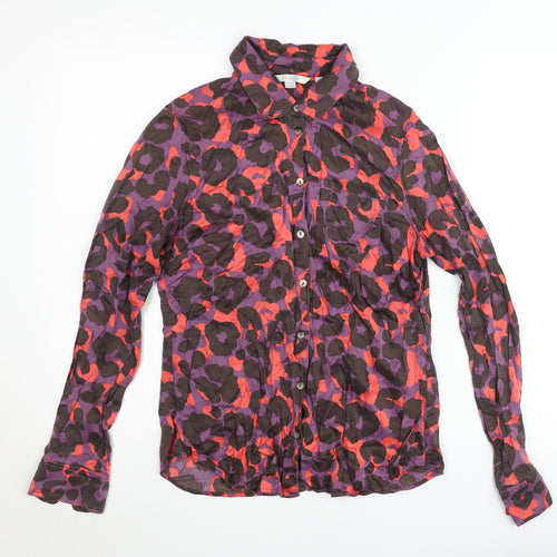 Boden Women's Multicoloured Animal Print Button-Up Shirt UK 10
